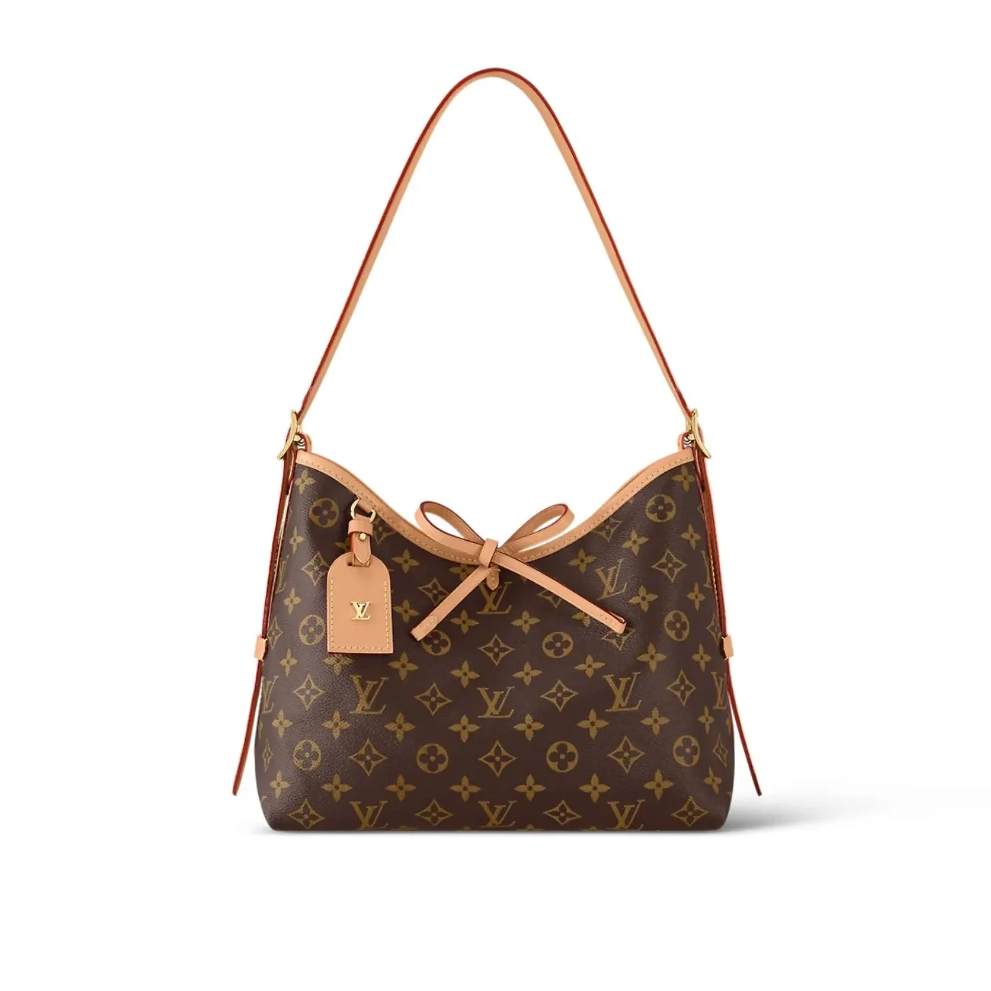 Louis Vuitton CarryAll PM Shoulder Bag in Monogram Brown Gold Hardware