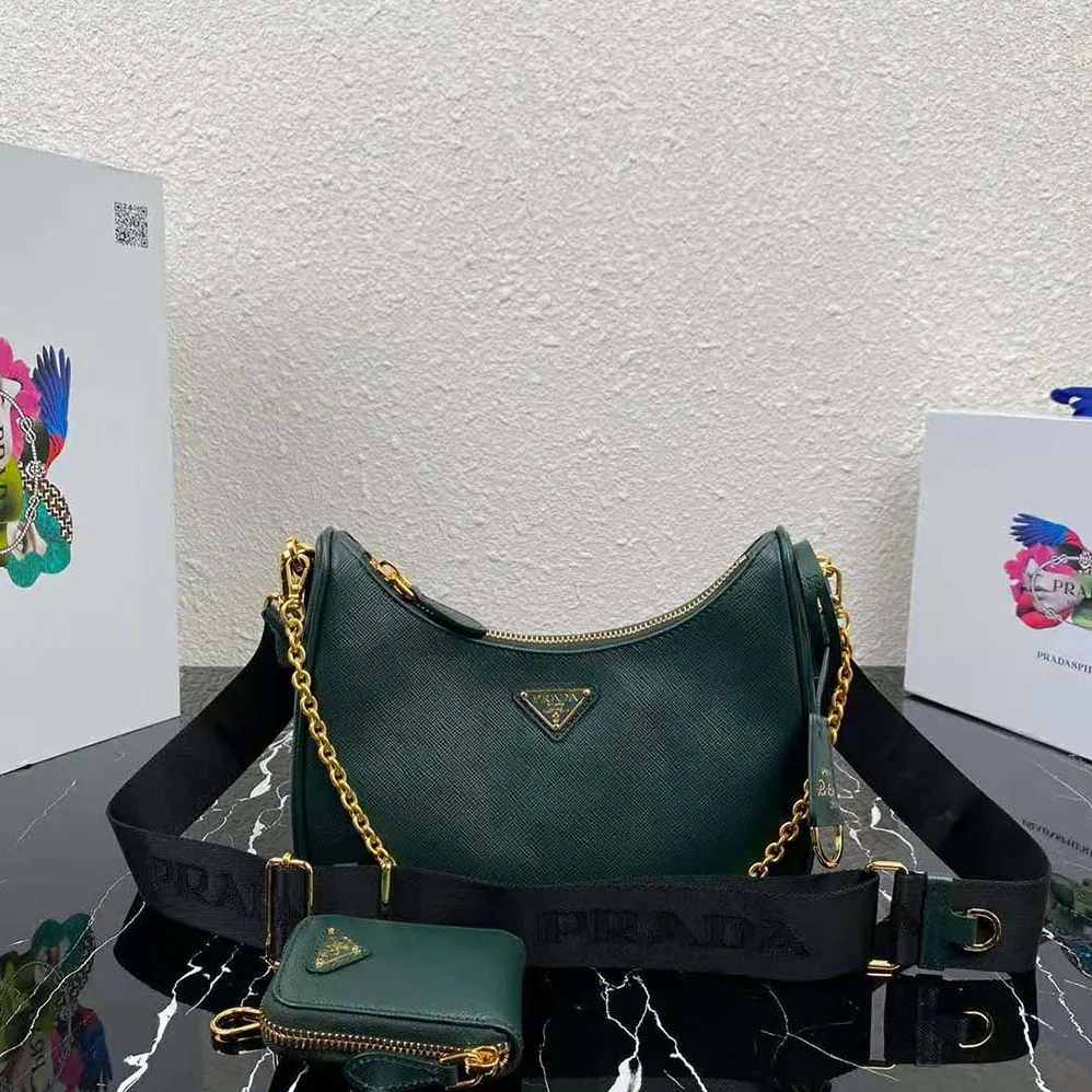 Prada Prada Re-Edition 2005 Saffiano Leather Bag for Women in Green Prada Prada Re-Edition 2005 Saffiano Leather Bag for Women in Green