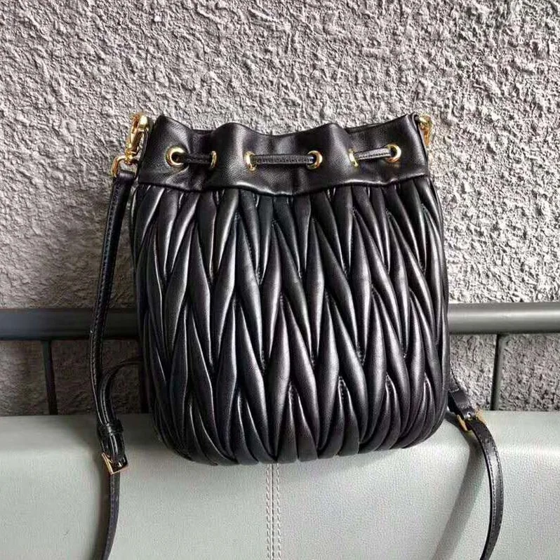 Miu Miu Matelasse Leather Bag for Women in Black