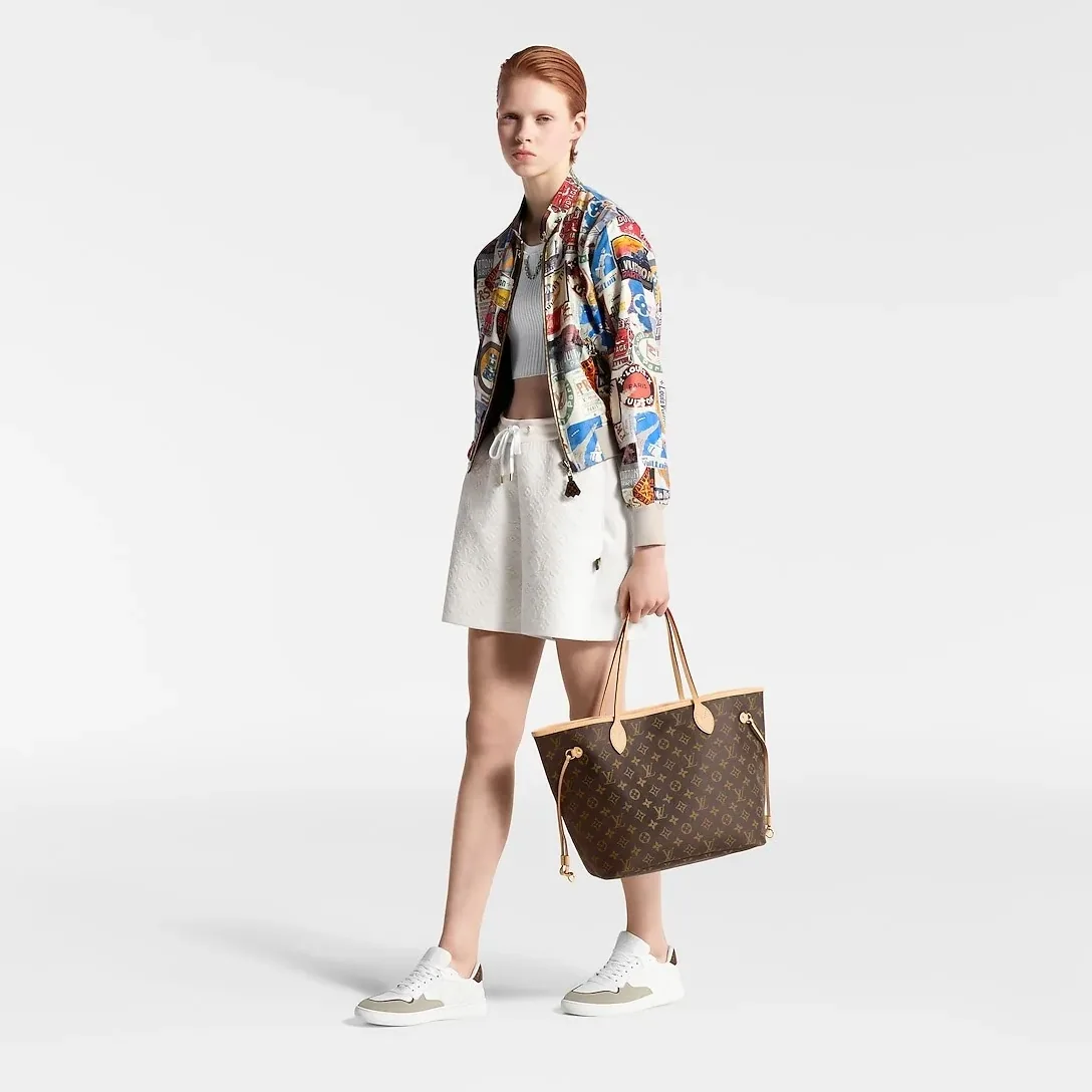Louis Vuitton Neverfull MM Tote Bag / Brown Monogram Canvas Gold Hardware