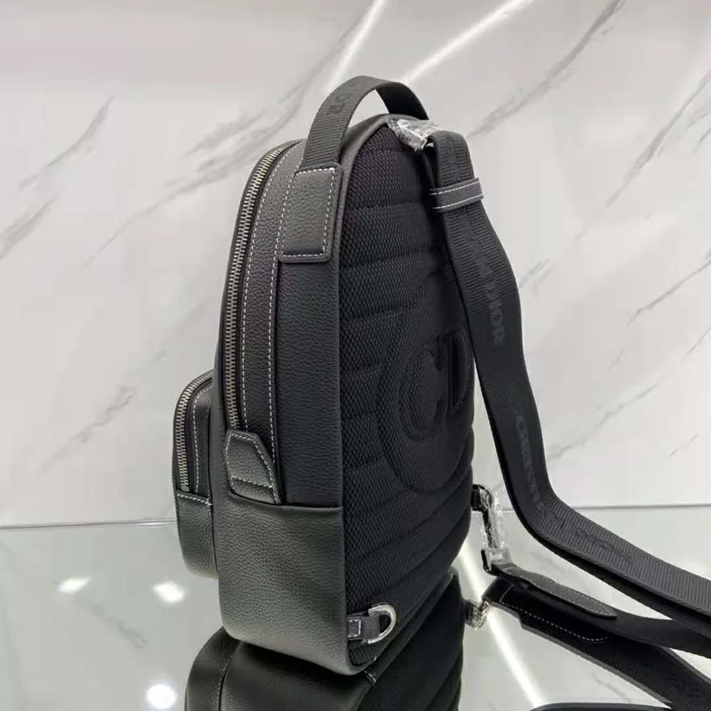 Dior Peter Doig Sling Bag Black Grained Calfskin for Men