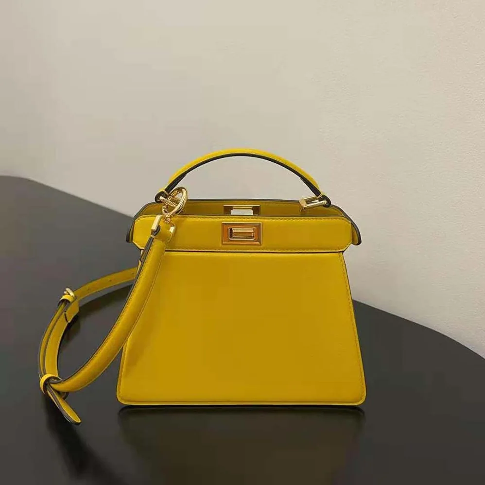 Fendi Peekaboo ISeeU Petite Yellow Padded Nappa Leather Bag for Women