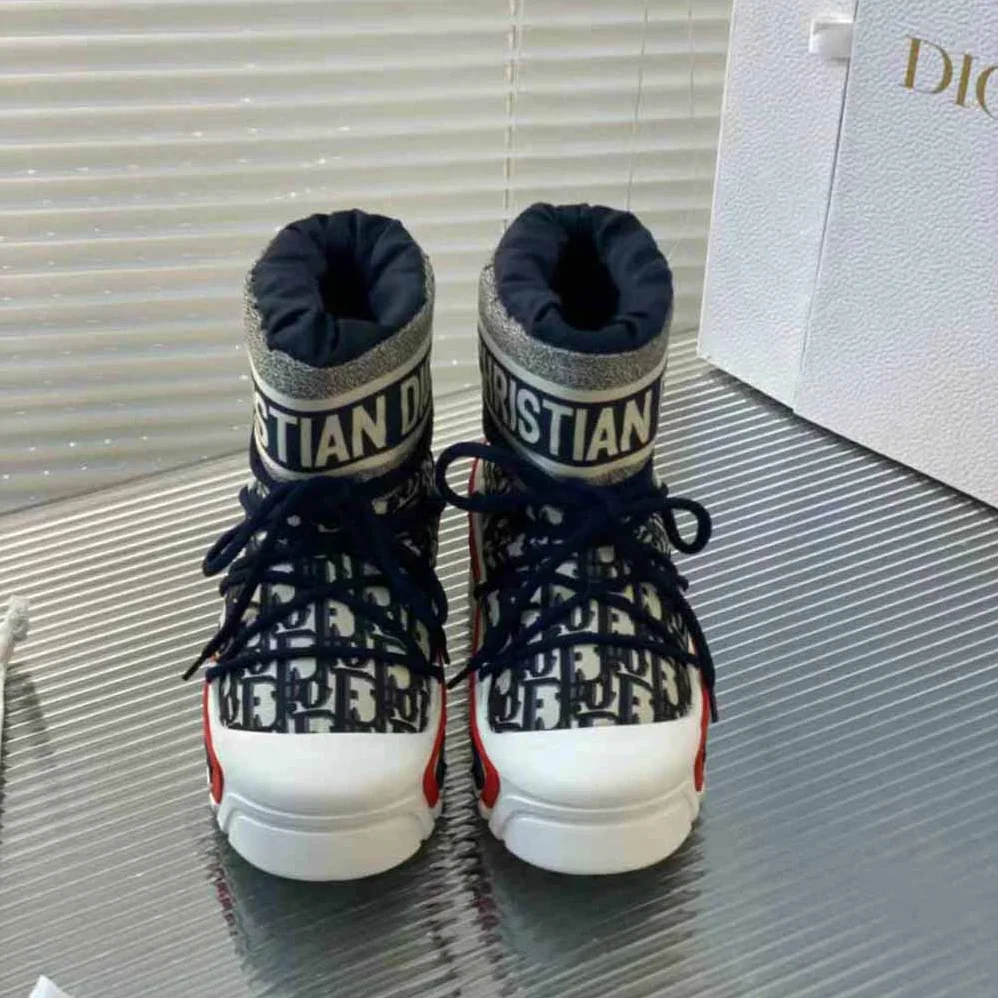 Dior Dioralps Snow Ankle Boot Deep Blue Dior Oblique Shiny Nylon for Women