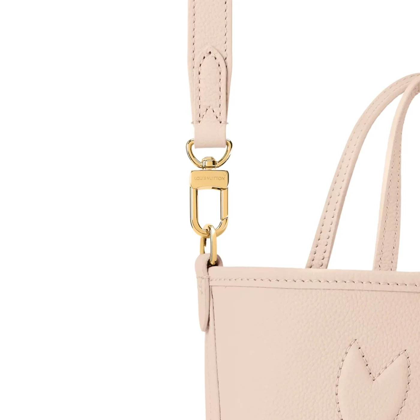 Louis Vuitton Neverfull Bandouliere Inside Out BB Tote Bag in Limestone Gold Hardware