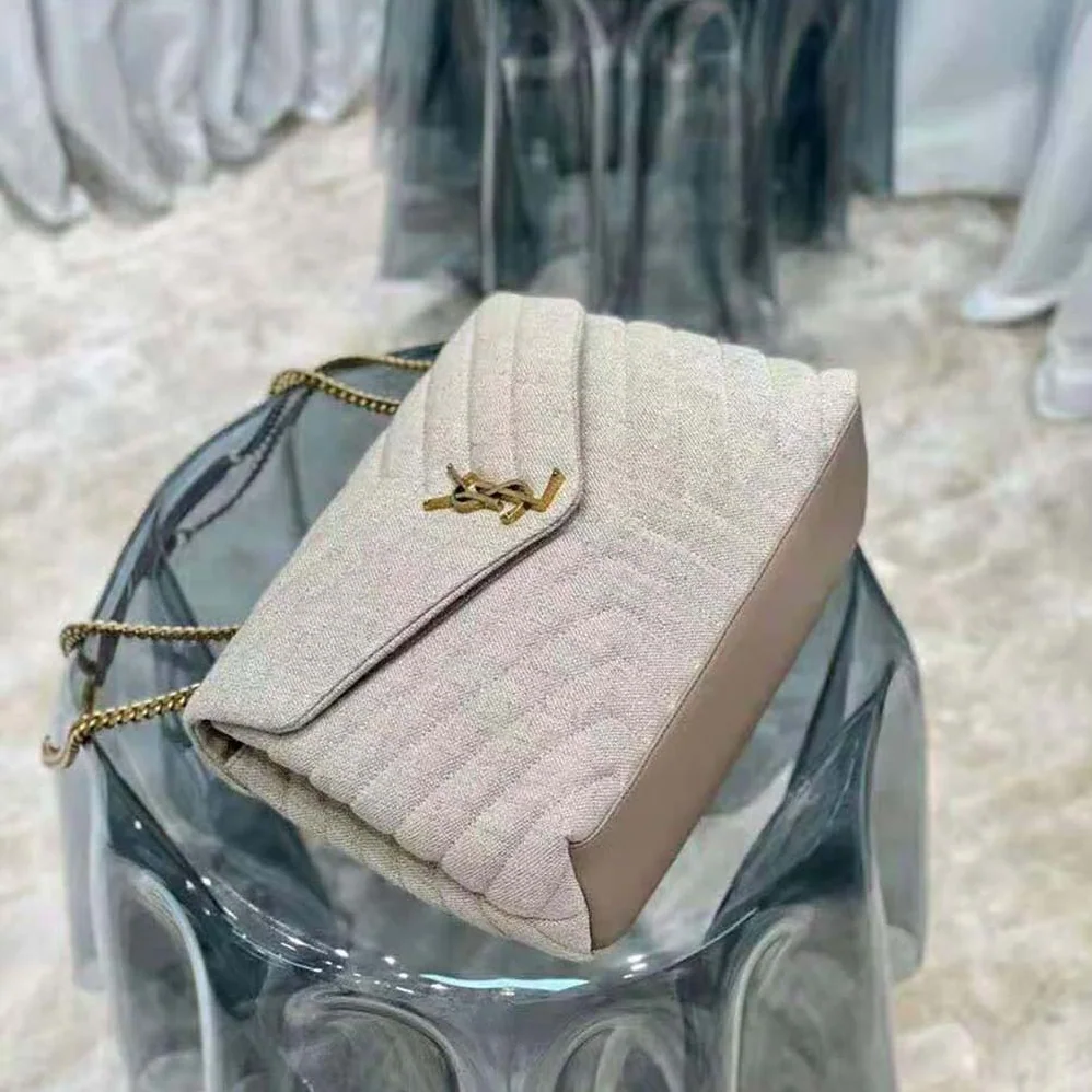 Saint Laurent YSL Loulou Medium in “Y” Quilted Linen for Women