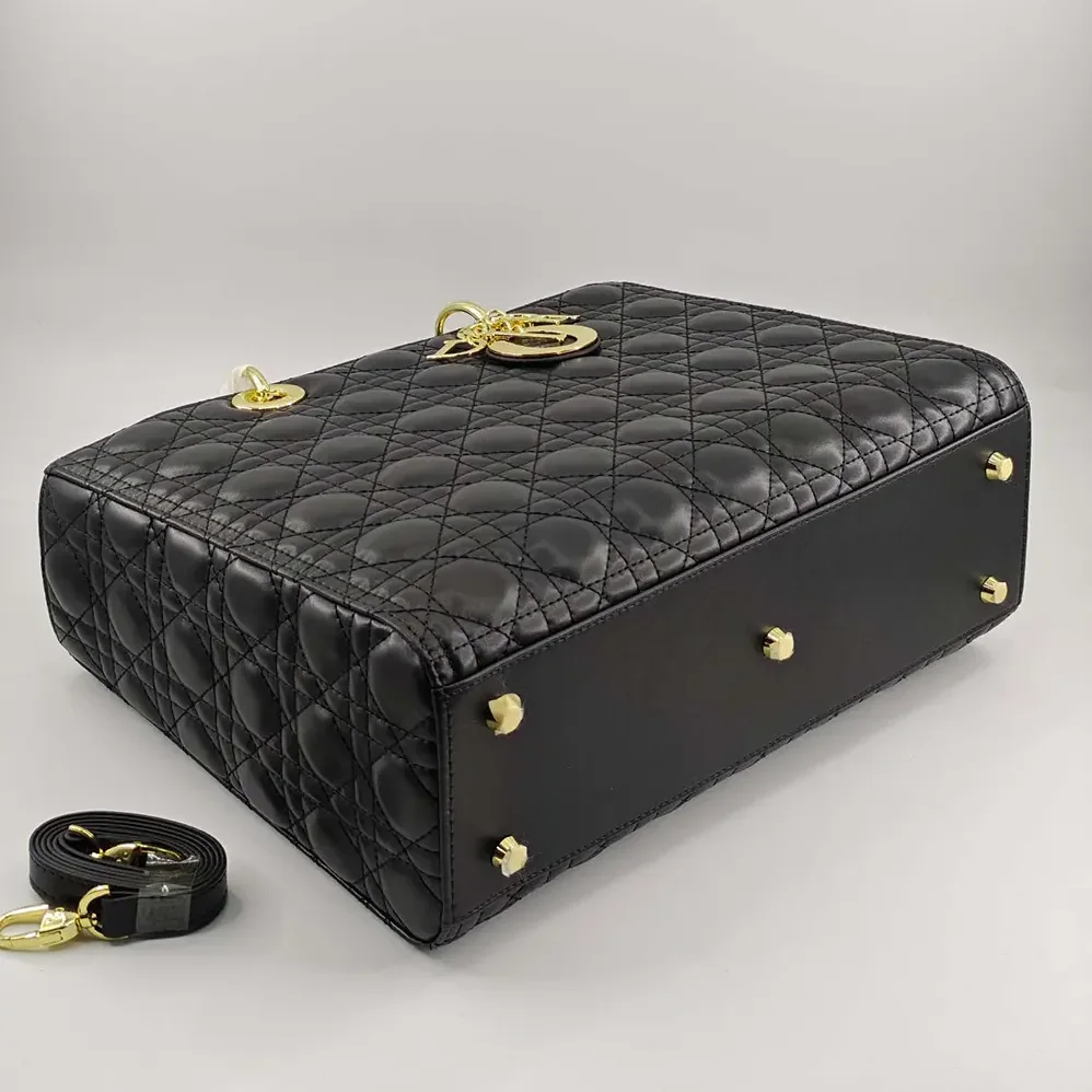 Dior Large Lady Dior Bag Black Cannage Lambskin for Women