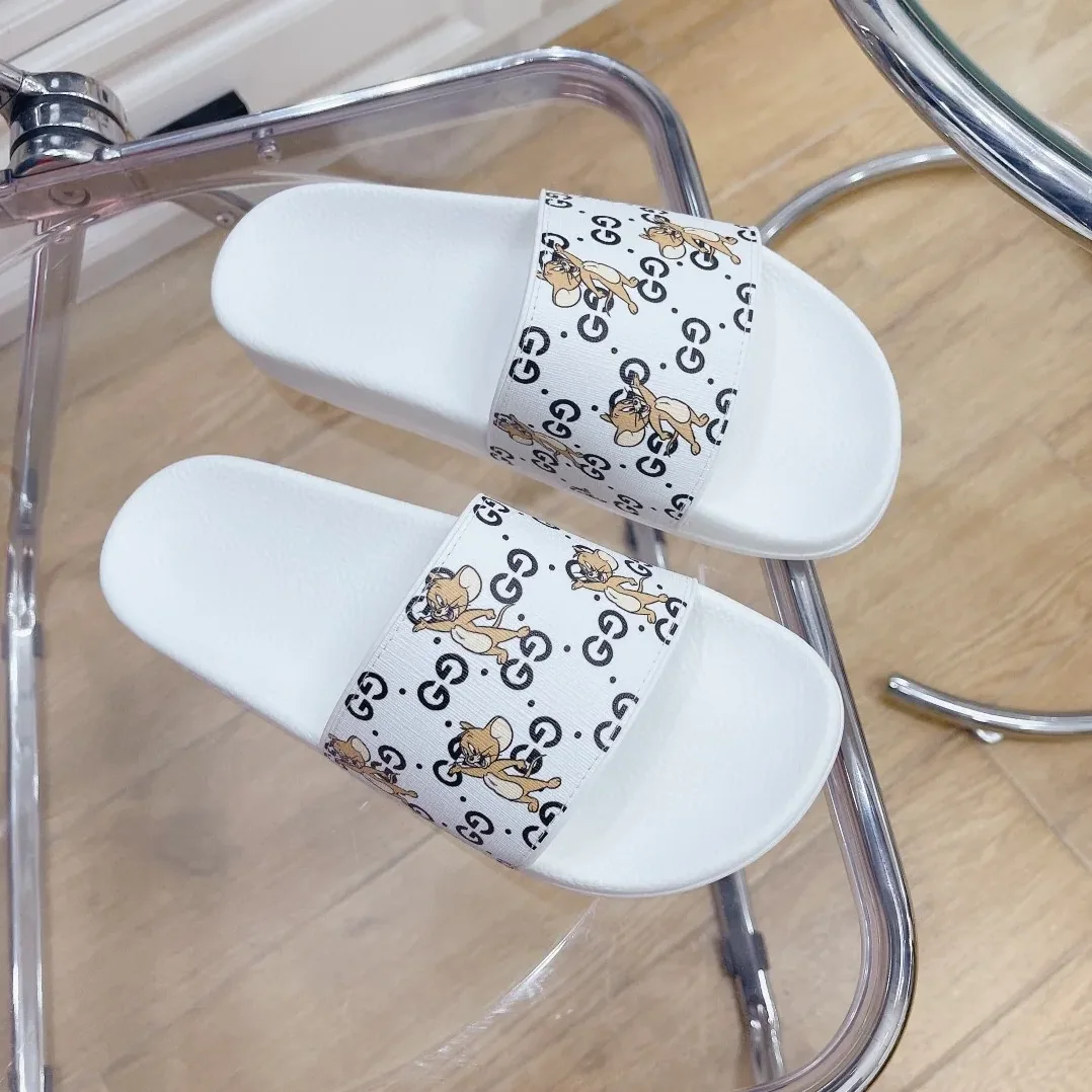 Gucci Jerry Print Slide Sandal White for Women Gucci Jerry Print Slide Sandal White for Women
