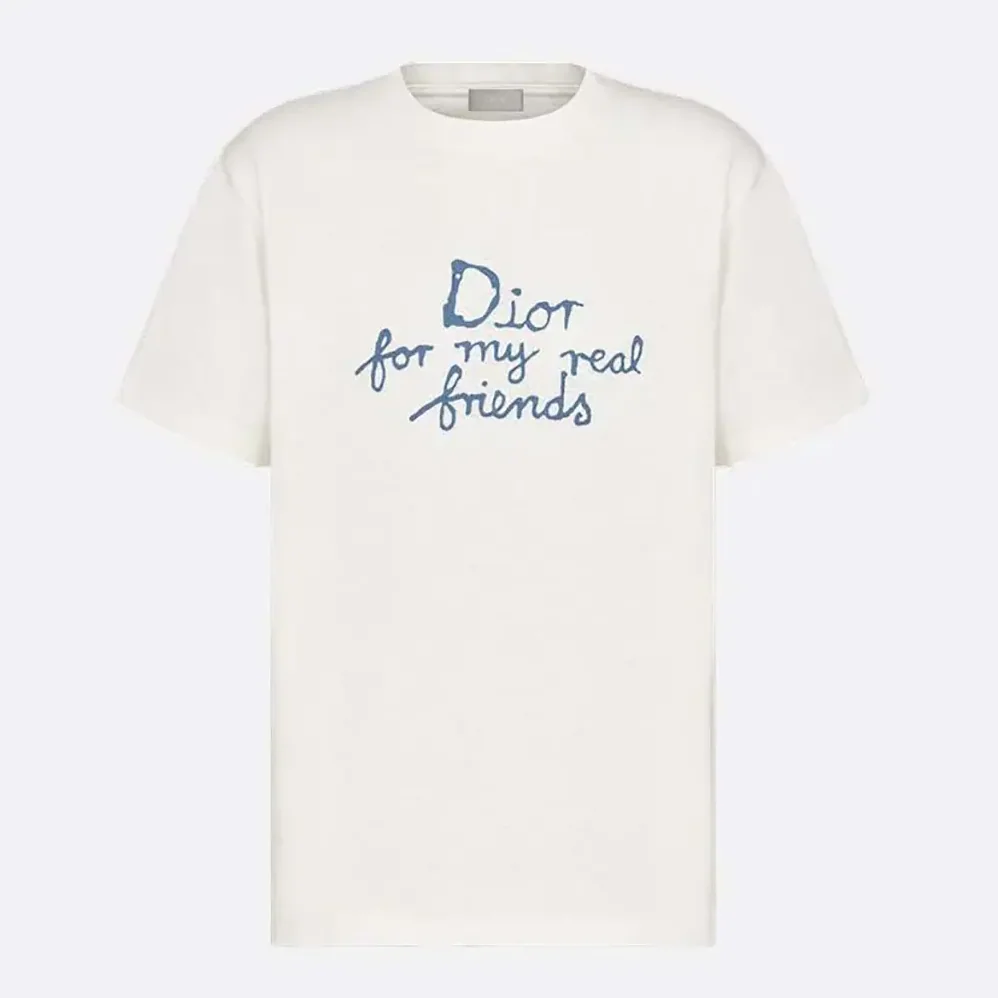 Dior DIOR AND HYLTON NEL T-Shirt Relaxed Fit White Cotton Jersey for Women