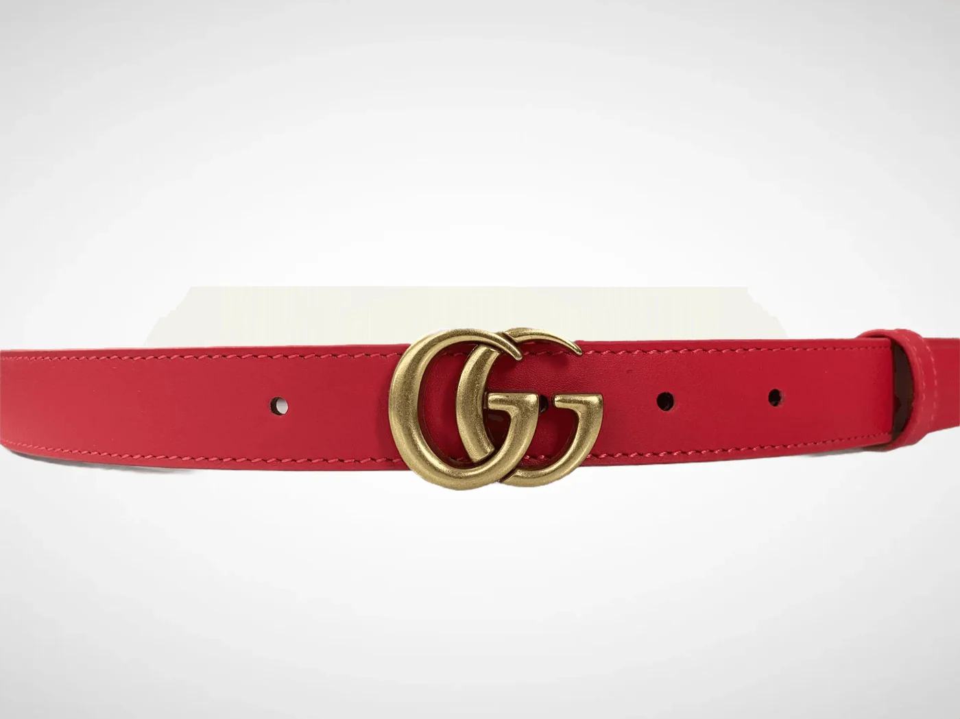 Leather Belt Gold Buckle