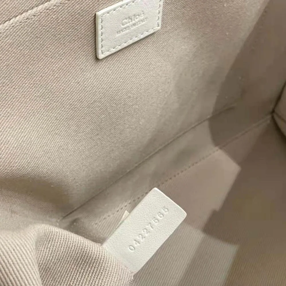 Chloe Medium Woody Tote Bag with Embroidered Chloé Logo for Women in White