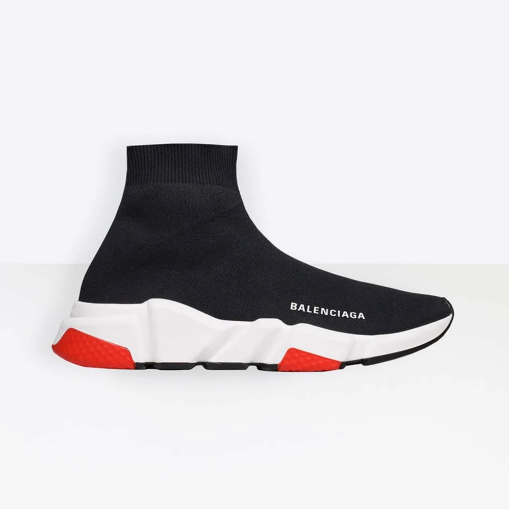 Balenciaga Speed Trainers in Knit and Balenciaga Logo for Women in Black Balenciaga Speed Trainers in Knit and Balenciaga Logo for Women in Black