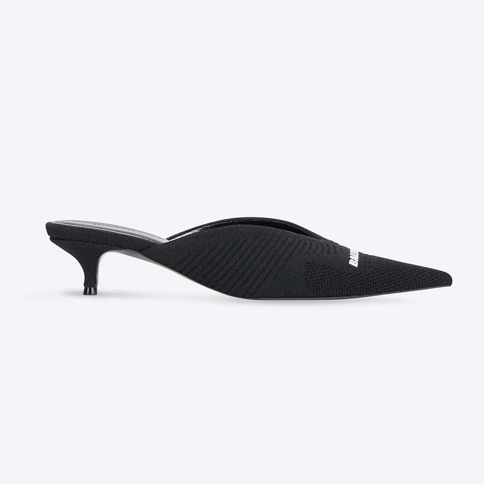Balenciaga Knife 2 0 40mm Mule in Black and White Textured Recycled Knit for Women