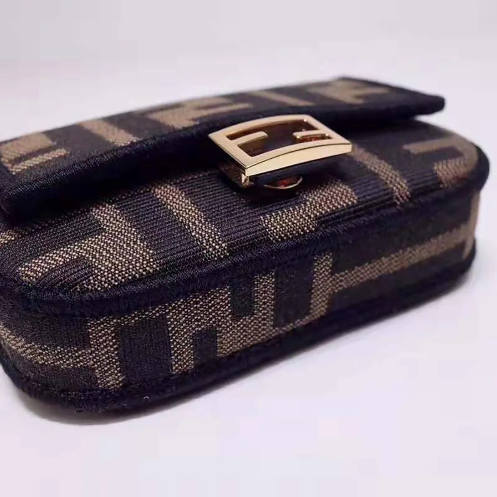Fendi Nano Baguette Charm Brown Fabric Charm for Women Fendi Nano Baguette Charm Brown Fabric Charm for Women