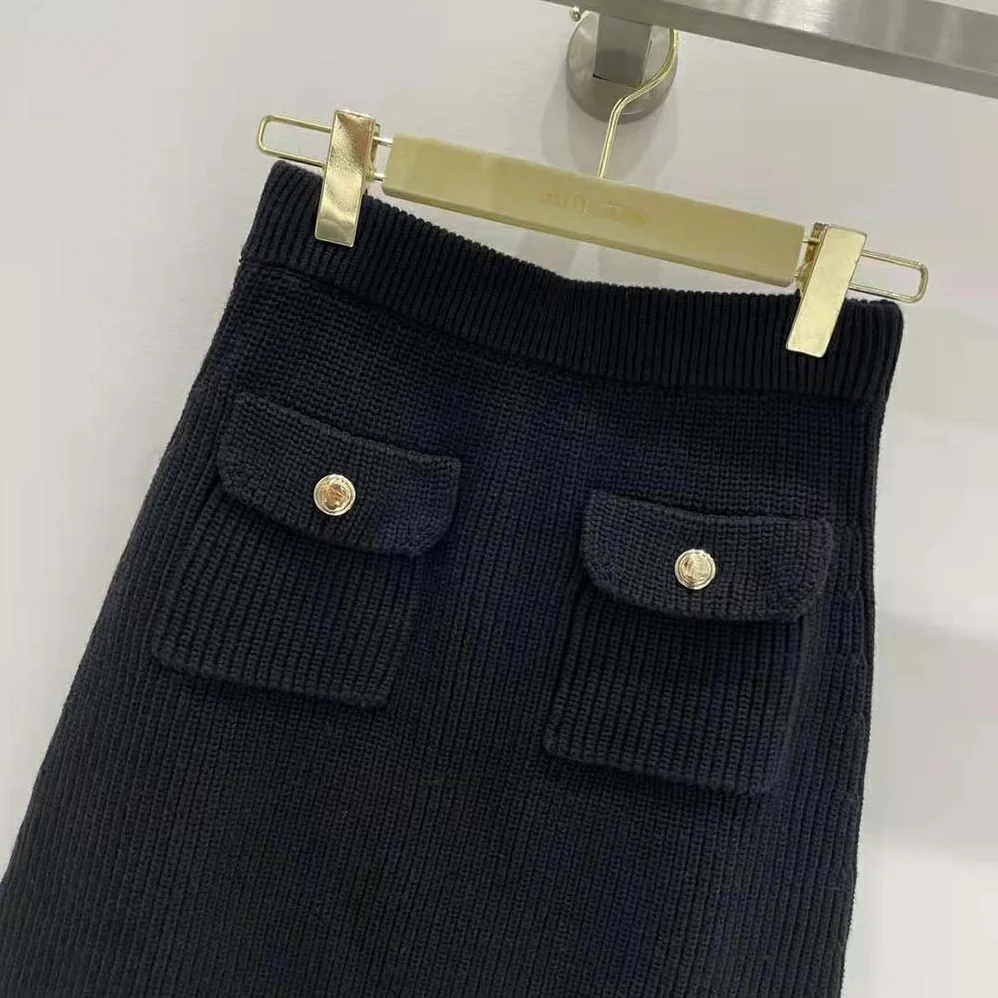 Miu Miu Wool Miniskirt with Knit Logo Patch for Women