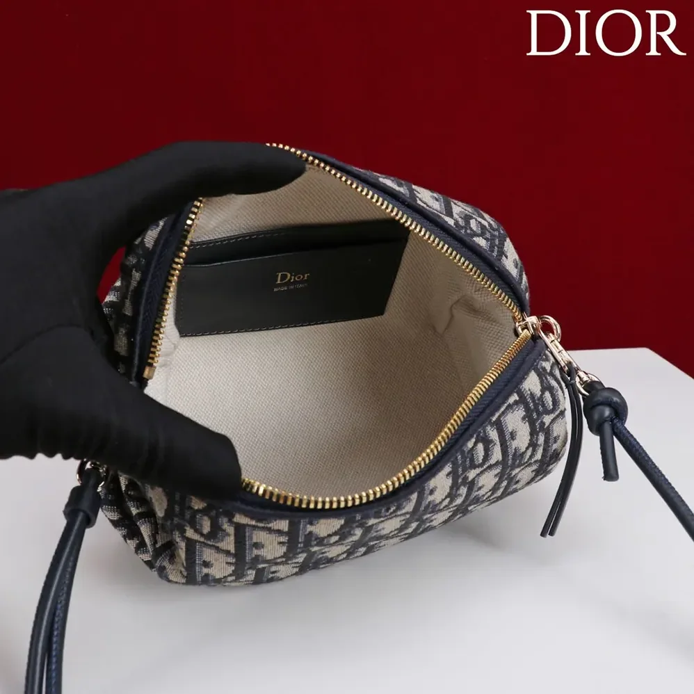 Dior Bow Pouch Blue Dior Oblique Jacquard for Women