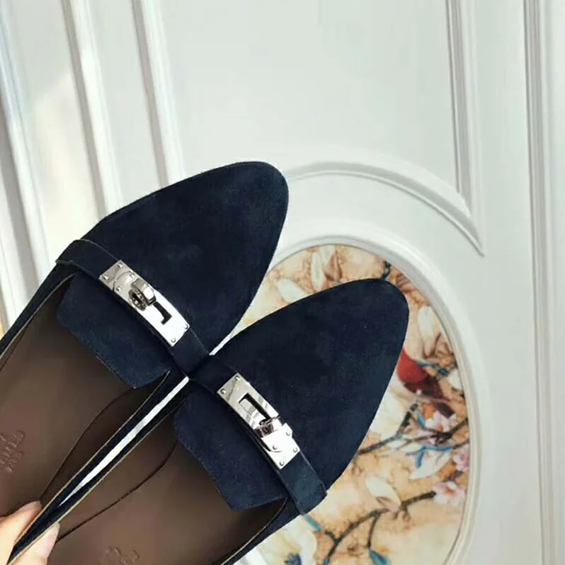 Hermes Shoes Pegase Ballerina for Women in Navy Hermes Shoes Pegase Ballerina for Women in Navy