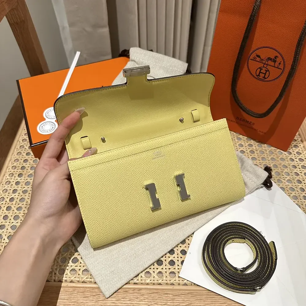 Hermes Constance Long To Go in Epsom Leather for Women in Yellow/Gold Hermes Constance Long To Go in Epsom Leather for Women in Yellow/Gold