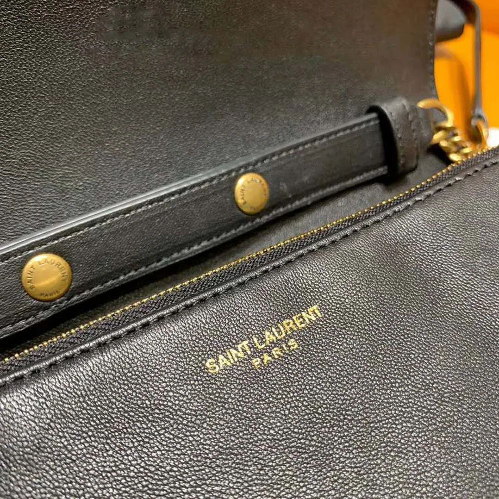Saint Laurent YSL Angie Chain Bag Diamond-Quilted Lambskin for Women in Black Saint Laurent YSL Angie Chain Bag Diamond-Quilted Lambskin for Women in Black
