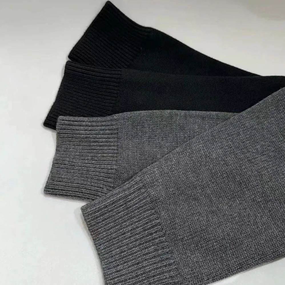Prada Cashmere Sweater with Embroidered Logo for Women in Gray