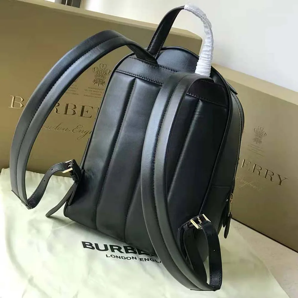 Burberry Quilted Check Lambskin Backpack for Women in Black