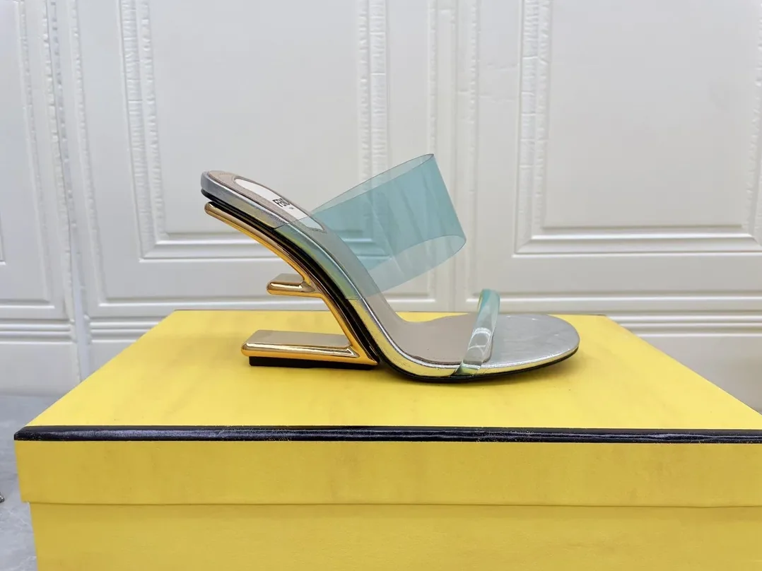 Fendi First Blue Transparent High in Heeled Sandals Fendi First Blue Transparent High in Heeled Sandals