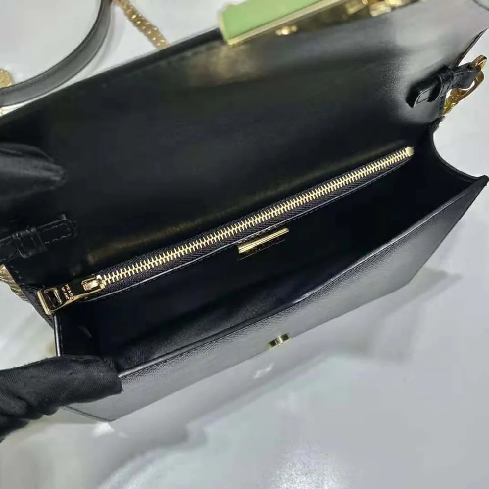 Prada Saffiano Leather Shoulder Bag for Women in Black