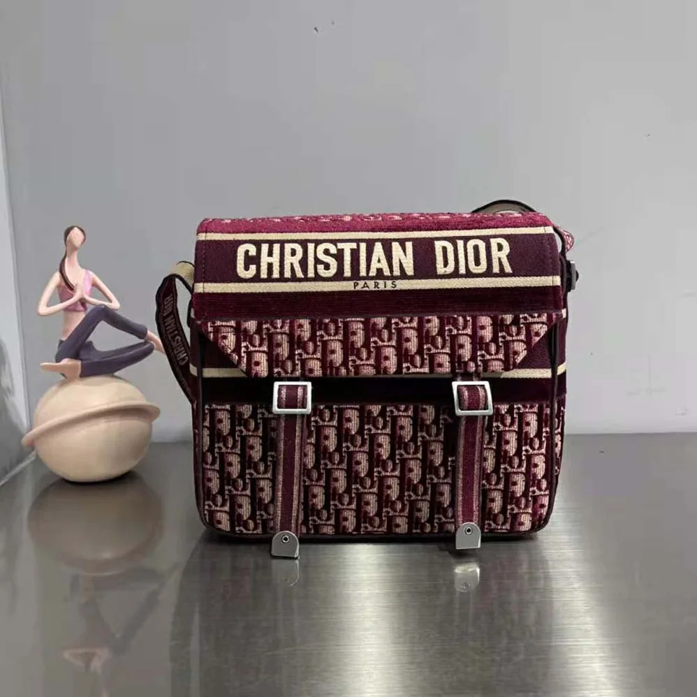 Dior Diorcamp Bag Dior Oblique Embroidery for Men in Maroon Dior Diorcamp Bag Dior Oblique Embroidery for Men in Maroon