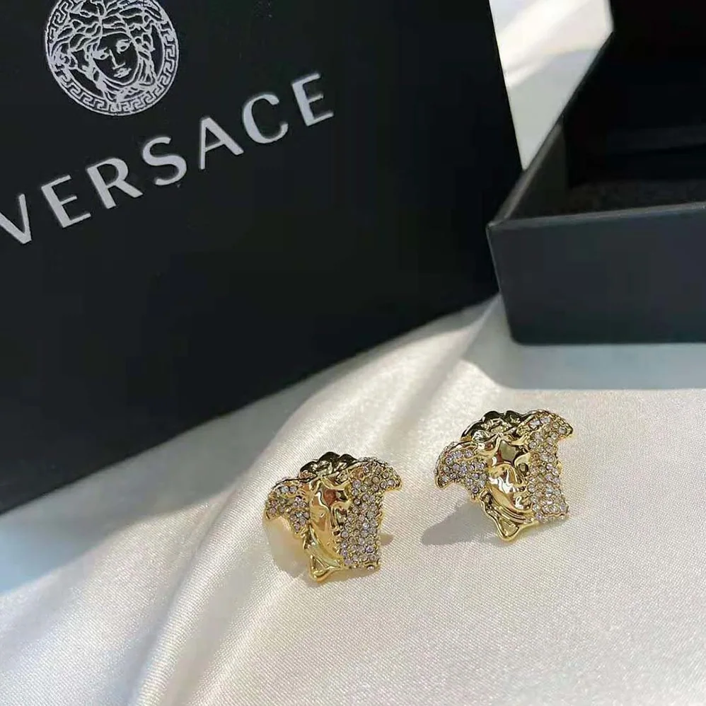 Versace Palazzo Dia Crystal Earrings for Women in Gold