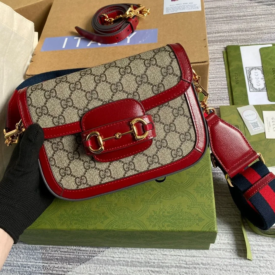 Gucci Horsebit 1955 GG Mini Bag Red Gucci Horsebit 1955 GG Mini Bag Red