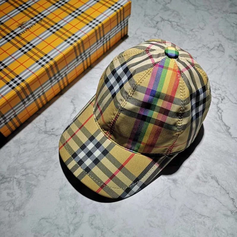 Burberry Rainbow Vintage Check Baseball Cap for Unisex