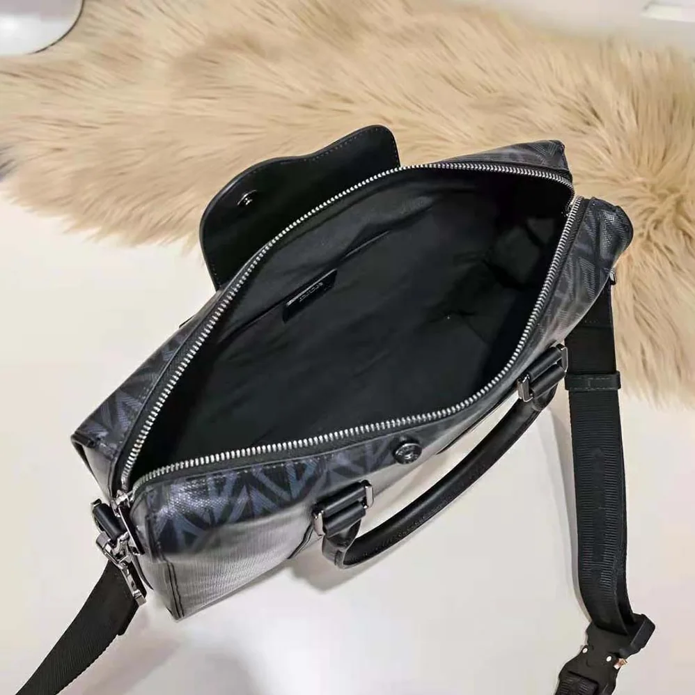 Dior Lingot Briefcase Black CD Diamond Canvas and Smooth Calfskin for Men