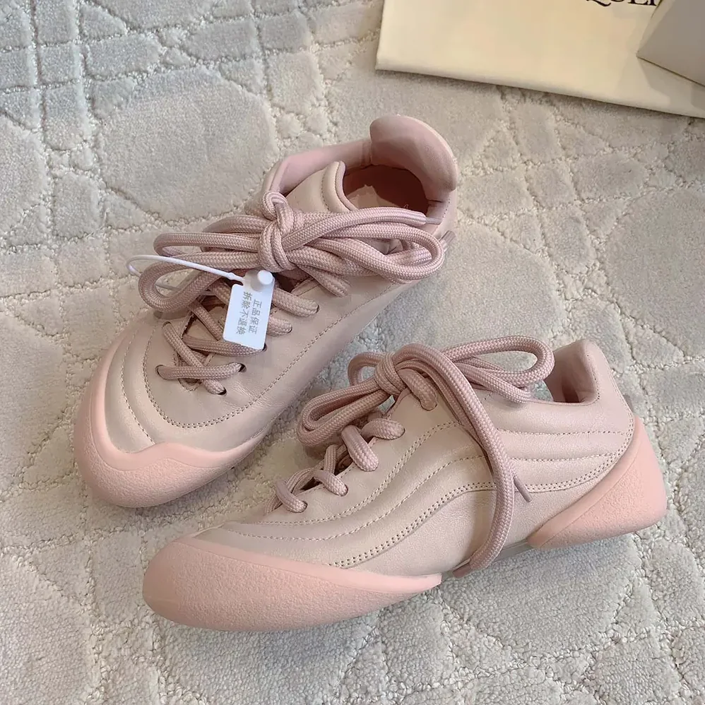 Alexander Mcqueen Crackled Leather Flexion Sneaker in Pink for Unisex
