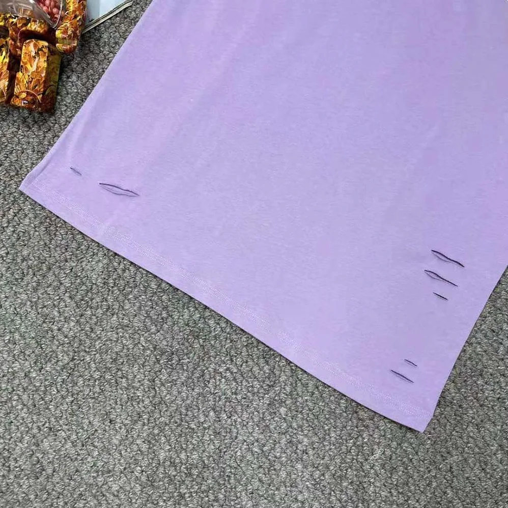 Balenciaga Destroyed T-shirt Boxy Fit in Purple for Women