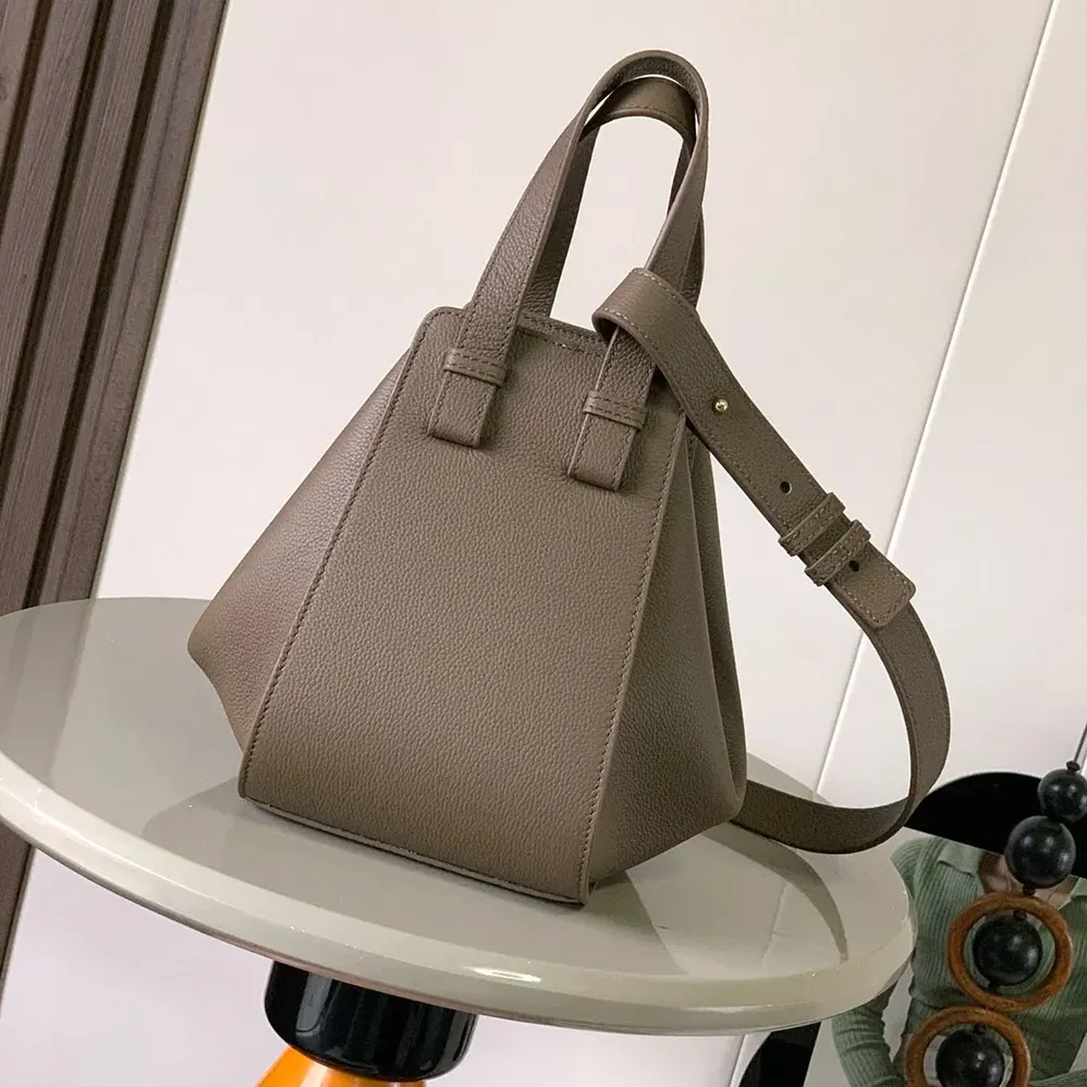 Loewe Compact Hammock Bag in Soft Grained Calfskin for Unisex in Grey Loewe Compact Hammock Bag in Soft Grained Calfskin for Unisex in Grey