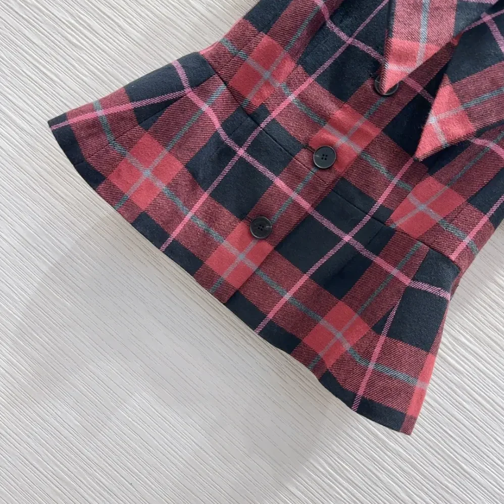 Dior Fitted Short-Sleeved Jacket Pink, Gray and White Check'n'Dior Virgin Wool for Women Dior Fitted Short-Sleeved Jacket Pink, Gray and White Check'n'Dior Virgin Wool for Women