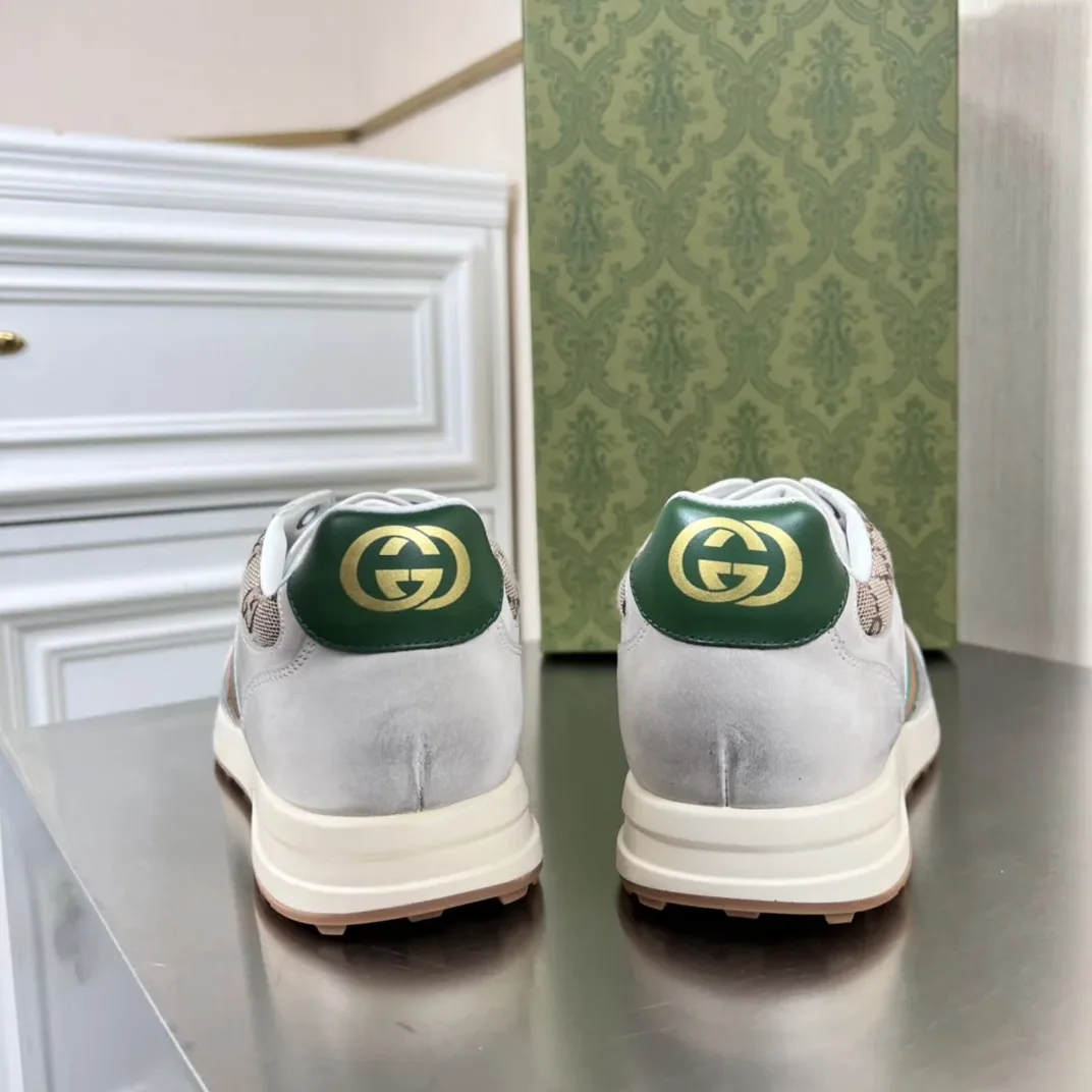 Gucci GG Sneaker With Web Green GG Shoes for Men