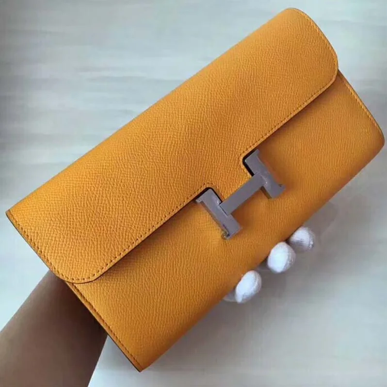 Hermes Constance Long Wallet in Calfskin Leather for Women in Orange Hermes Constance Long Wallet in Calfskin Leather for Women in Orange