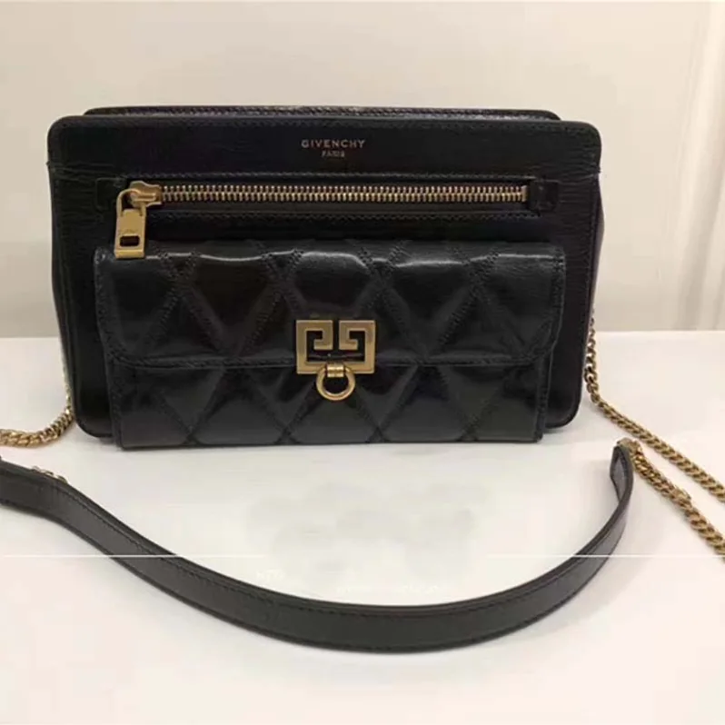 Givenchy Pocket Bag in Diamond Quilted Leather for Women in Black