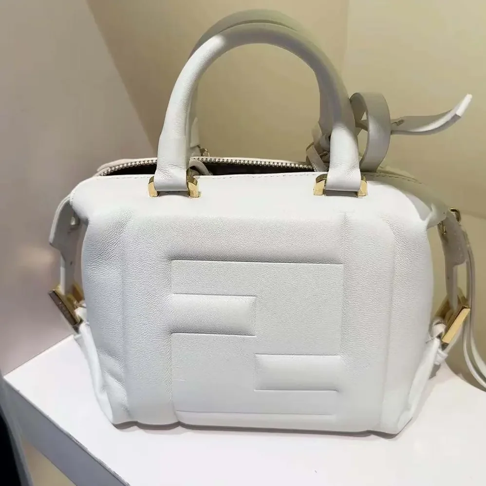 Fendi Nappa FF Mini Cube Bag for Women in White