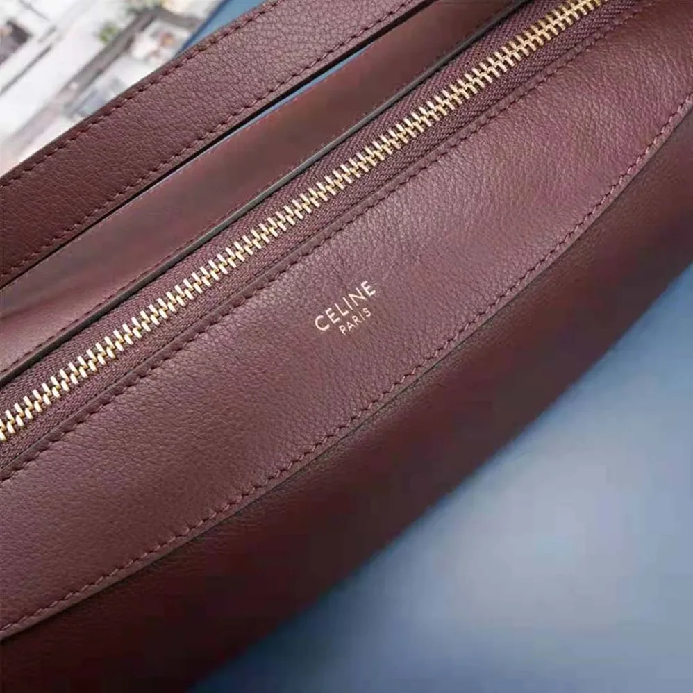 Celine Medium Romy in Supple Calfskin for Women in Maroon