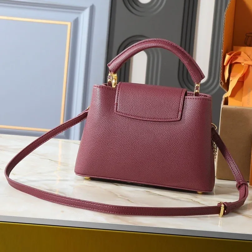 Louis Vuitton Capucines BB Top Handle Bag / Plum Purple Silver/ Gold Hardware Louis Vuitton Capucines BB Top Handle Bag / Plum Purple Silver/ Gold Hardware