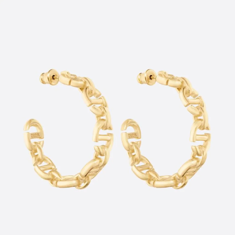 Dior CD Navy Earrings Gold for Women in Finish Metal Dior CD Navy Earrings Gold for Women in Finish Metal