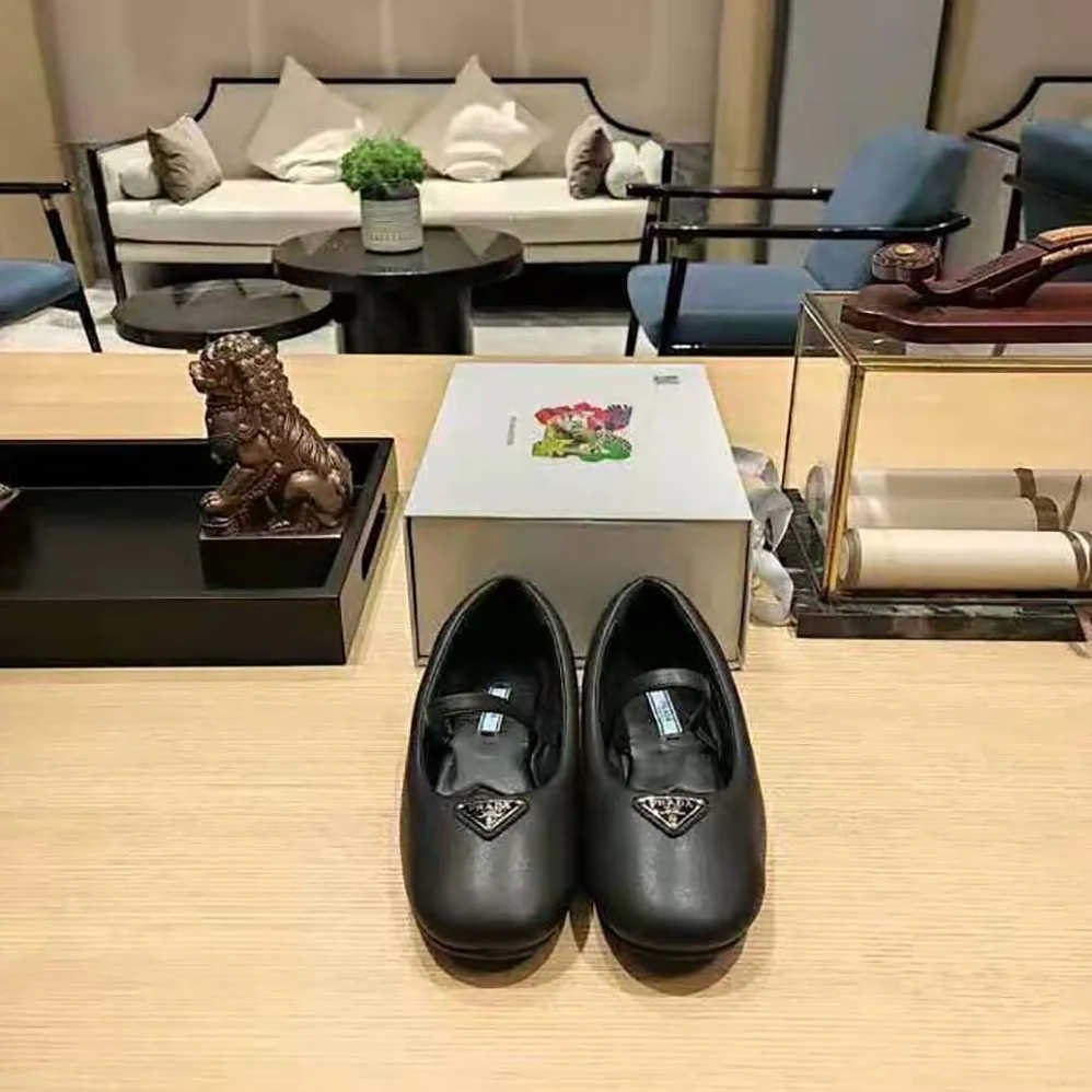 Prada Soft Padded Nappa Leather Ballerinas for Women in Black