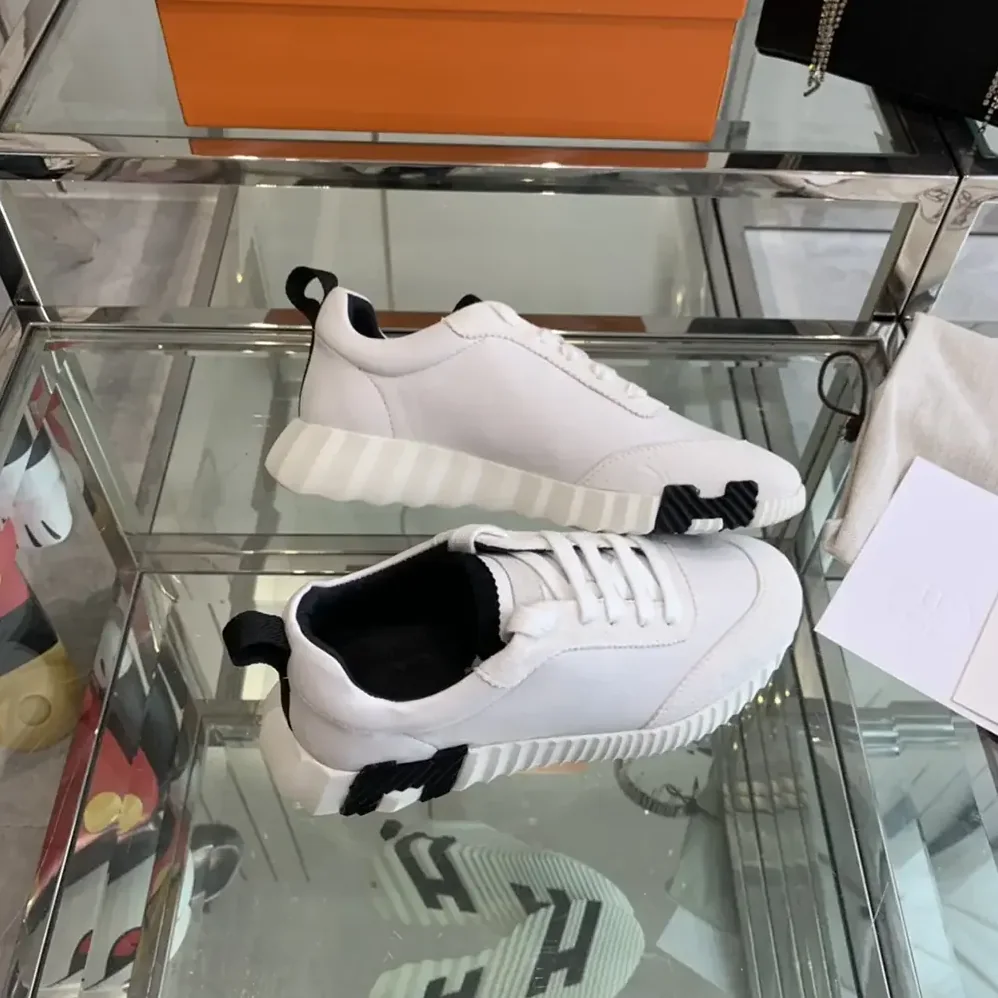 Hermes Bouncing Sneaker-White/Black H242250Z for Unisex