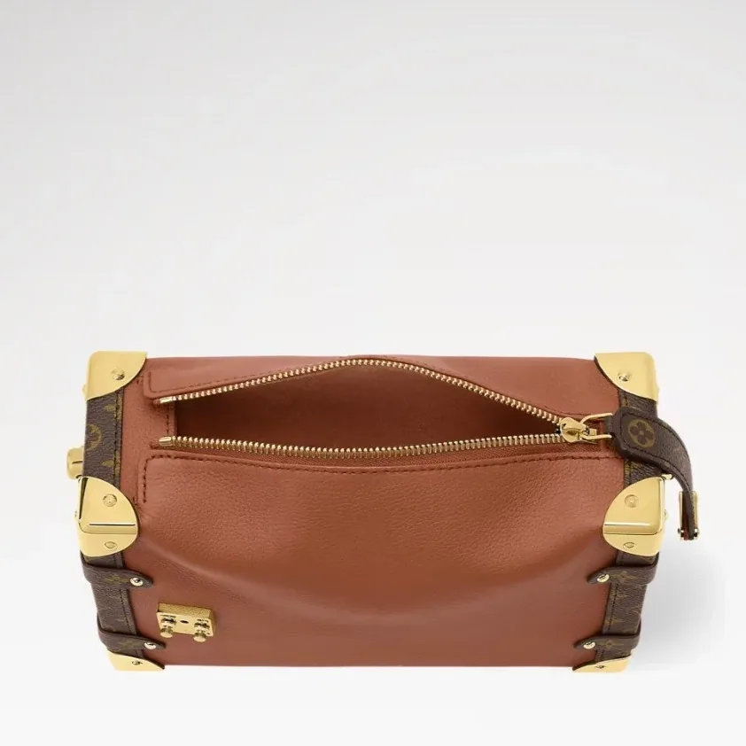 Louis Vuitton Side Trunk MM Shoulder Bag in Cognac Gold Hardware