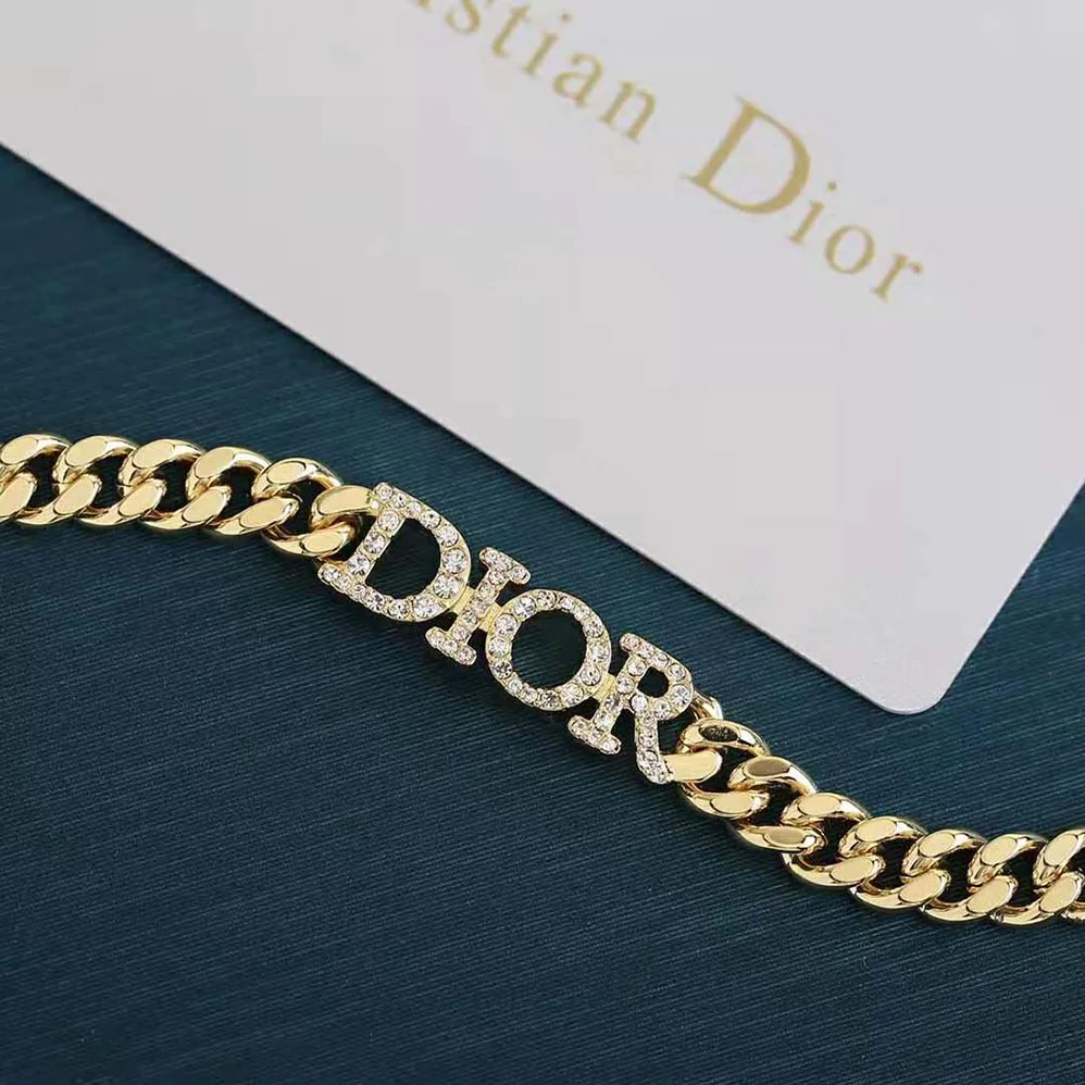 Dior Dio(r)evolution Choker Gold-Finish Metal and White Crystals for Women