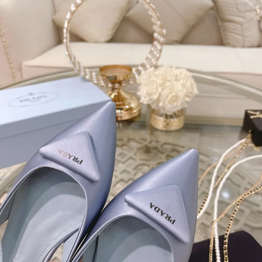 Prada Brushed Slingback Pumps Light Blue / Prada Brushed Slingback Pumps Light Blue /