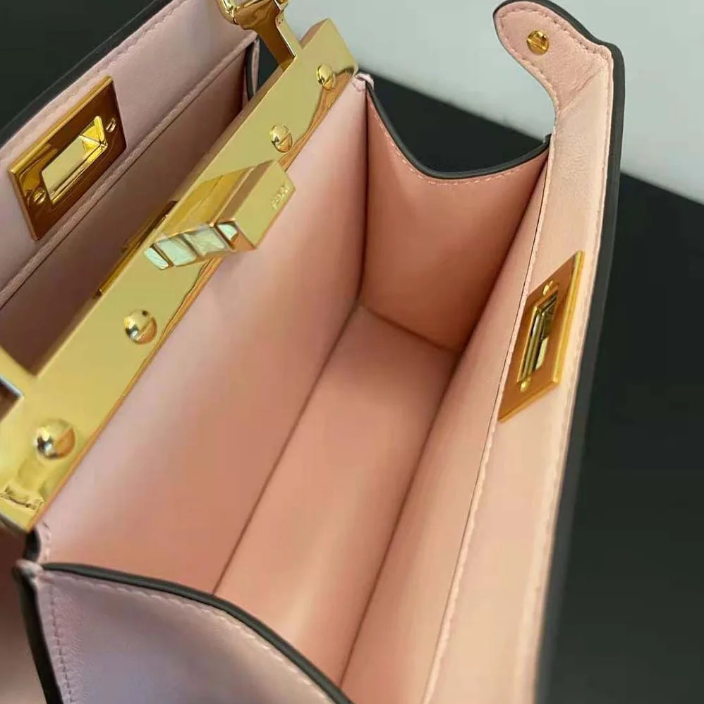 Fendi Peekaboo ISeeU Petite Pink Padded Nappa Leather Bag for Women Fendi Peekaboo ISeeU Petite Pink Padded Nappa Leather Bag for Women