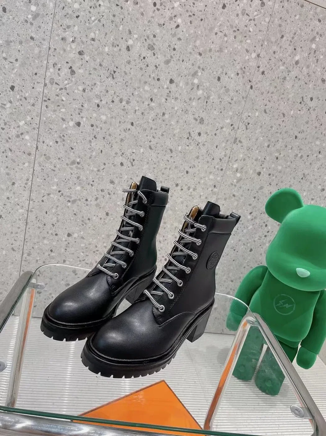 Hermes Bridge Ankle Boots Black