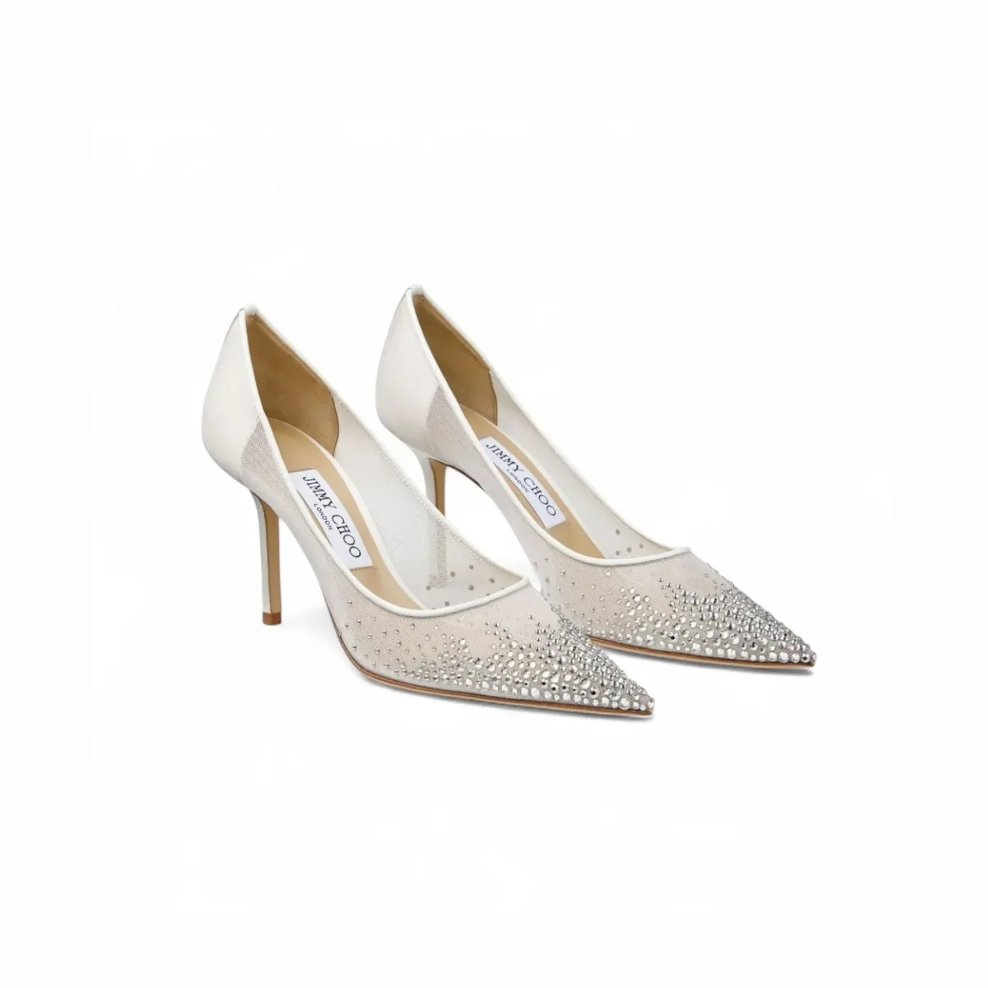 Jimmy Choo Love 85 Mesh Pointed-Toe Pumps White LOVE85NYT Jimmy Choo Love 85 Mesh Pointed-Toe Pumps White LOVE85NYT